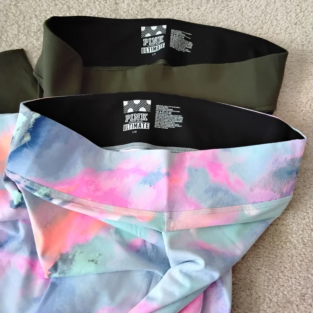 2 Pairs Pink Ultimate Yoga Pants - Picture 2 of 3